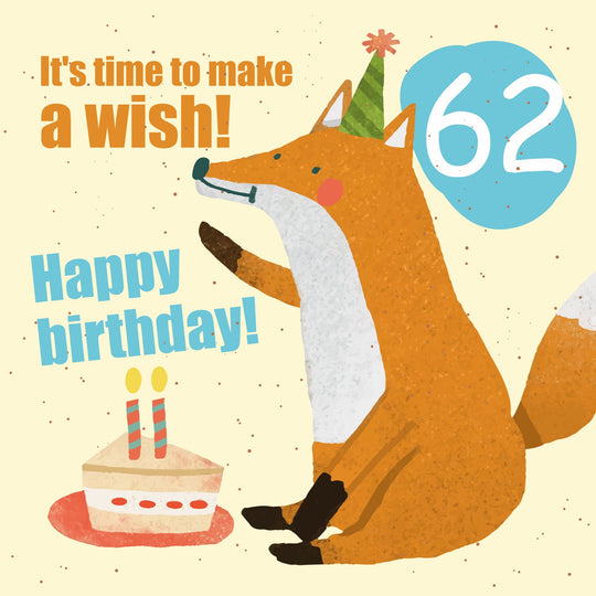 Make a Wish 62nd Birthday Card