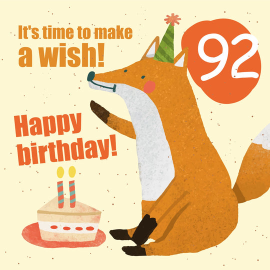 Make a Wish 92nd Birthday Card