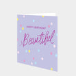 Happy Birthday Beautiful Purple Card