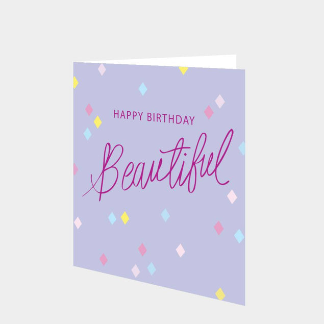 Happy Birthday Beautiful Purple Card