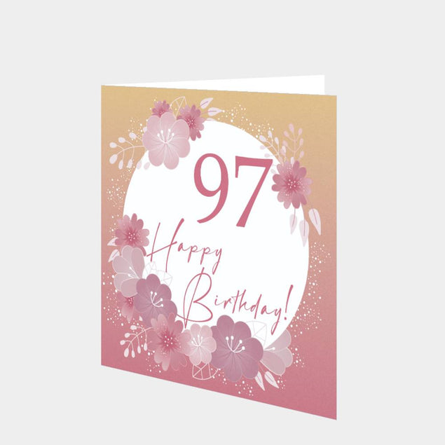 Happy Birthday Flowers 97 Card