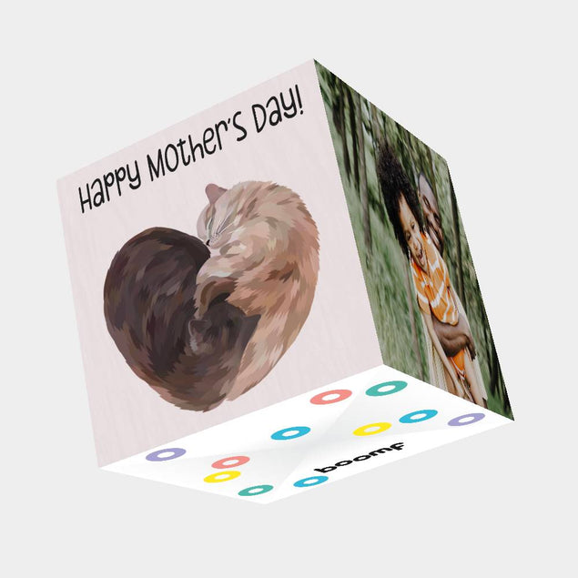 Happy Cat Mother?s Day Bomb 3D Cube Card