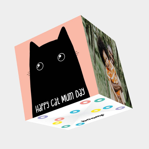Happy Cat Mum Day Bomb 3D Cube Card