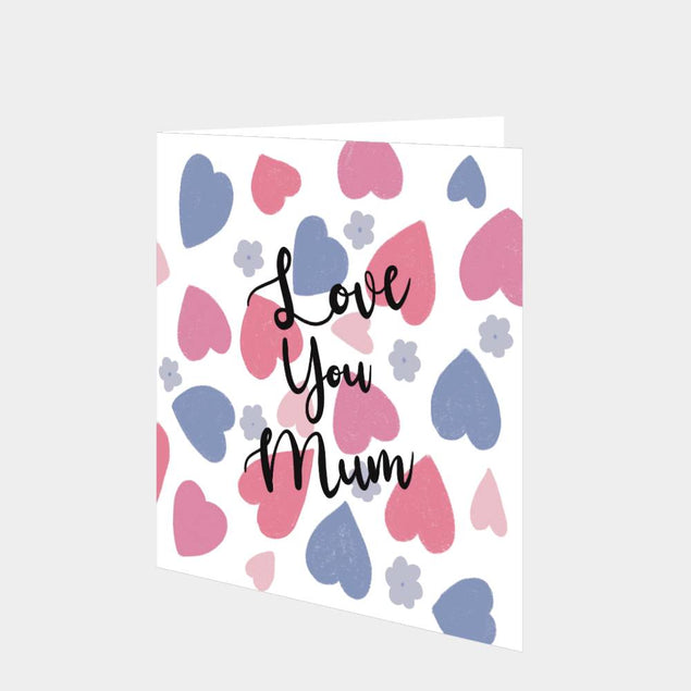 Hearts Love You Mum Card