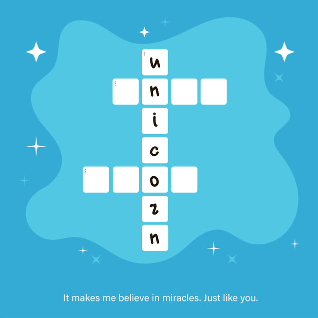 Unicorn Crossword Card