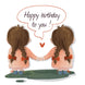 Twin Sisters Happy Birthday Card
