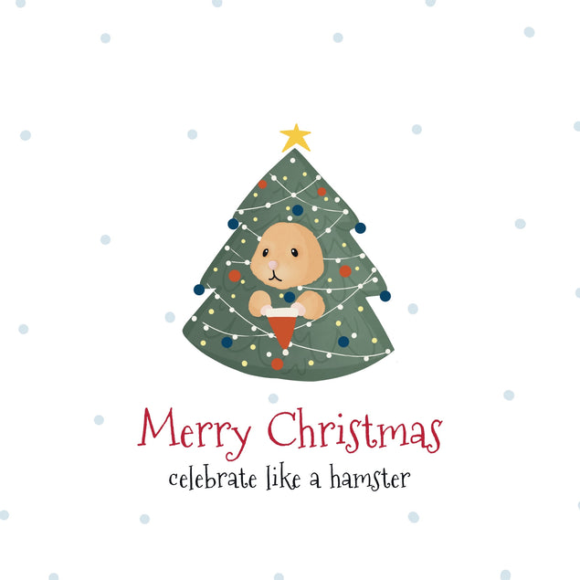 Merry Christmas Celebrate Like A Hamster Card Season_Christmas Seo_Hamster