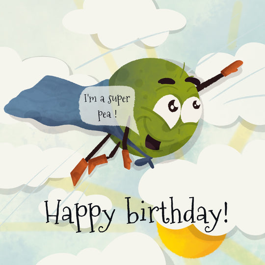 Super Pea Happy Birthday Card
