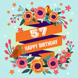 Happy Birthday Birds 57 Card