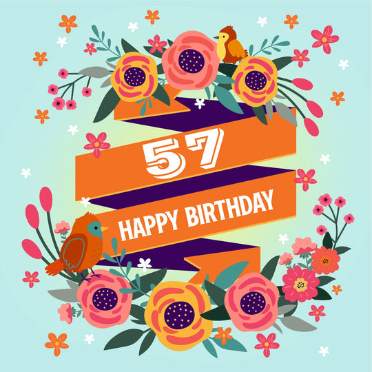 Happy Birthday Birds 57 Card