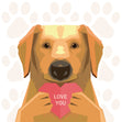 Love You! Golden Retriever Card