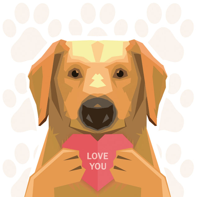 Love You! Golden Retriever Card