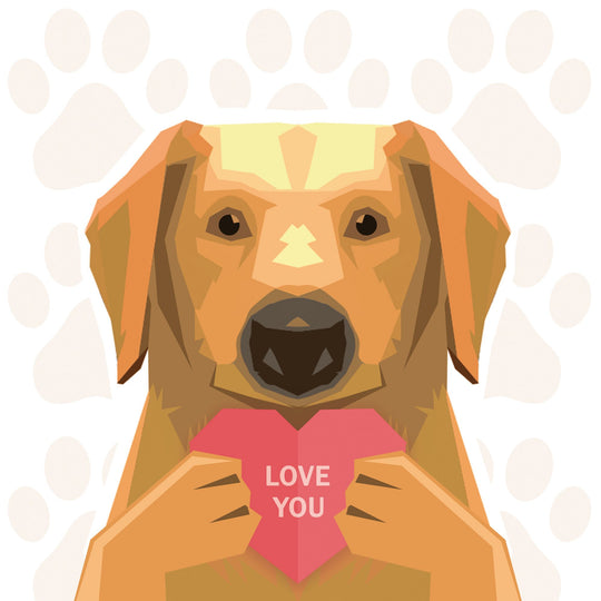 Love You! Golden Retriever Card