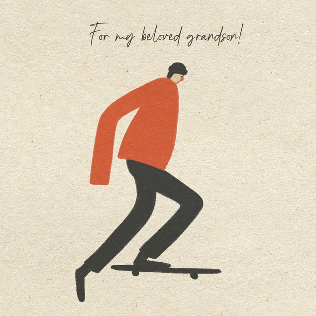 For My Beloved Grandson Skateboard Card