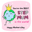 You're The Best Step Mum In The World! Bomb 3D Cube Card