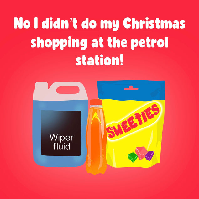 Petrol Station Shopping Christmas Card 3D Cube Card