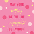 Inappropriate Behaviour Card