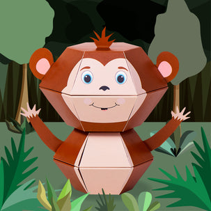 Little Monkey 3D Pop-up Wild Card Character Boomf Confetti Greeting Card