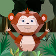 Little Monkey 3D Pop-up Wild Card Character Boomf Confetti Greeting Card