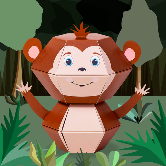Little Monkey 3D Pop-up Wild Card Character Boomf Confetti Greeting Card