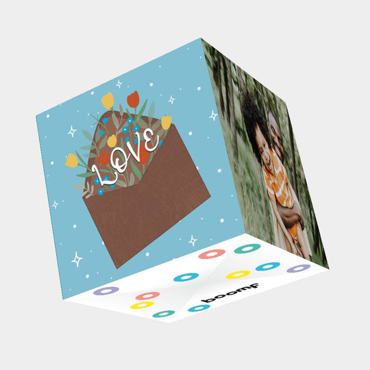 Love Message Bomb 3D Cube Card