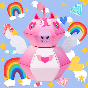Love Heart Unicorn 3D Pop-up Wild Card Character Boomf Confetti Greeting Card