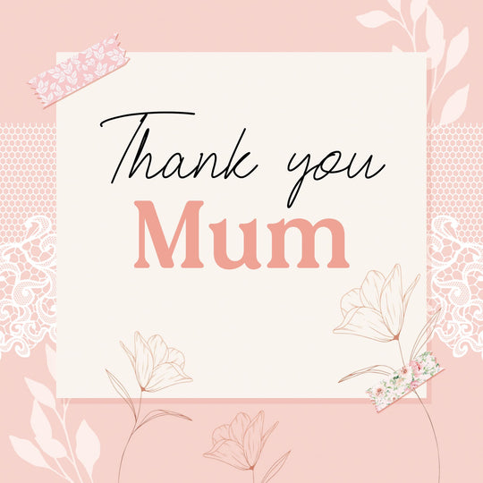 Thank You Mum White Flowers Card