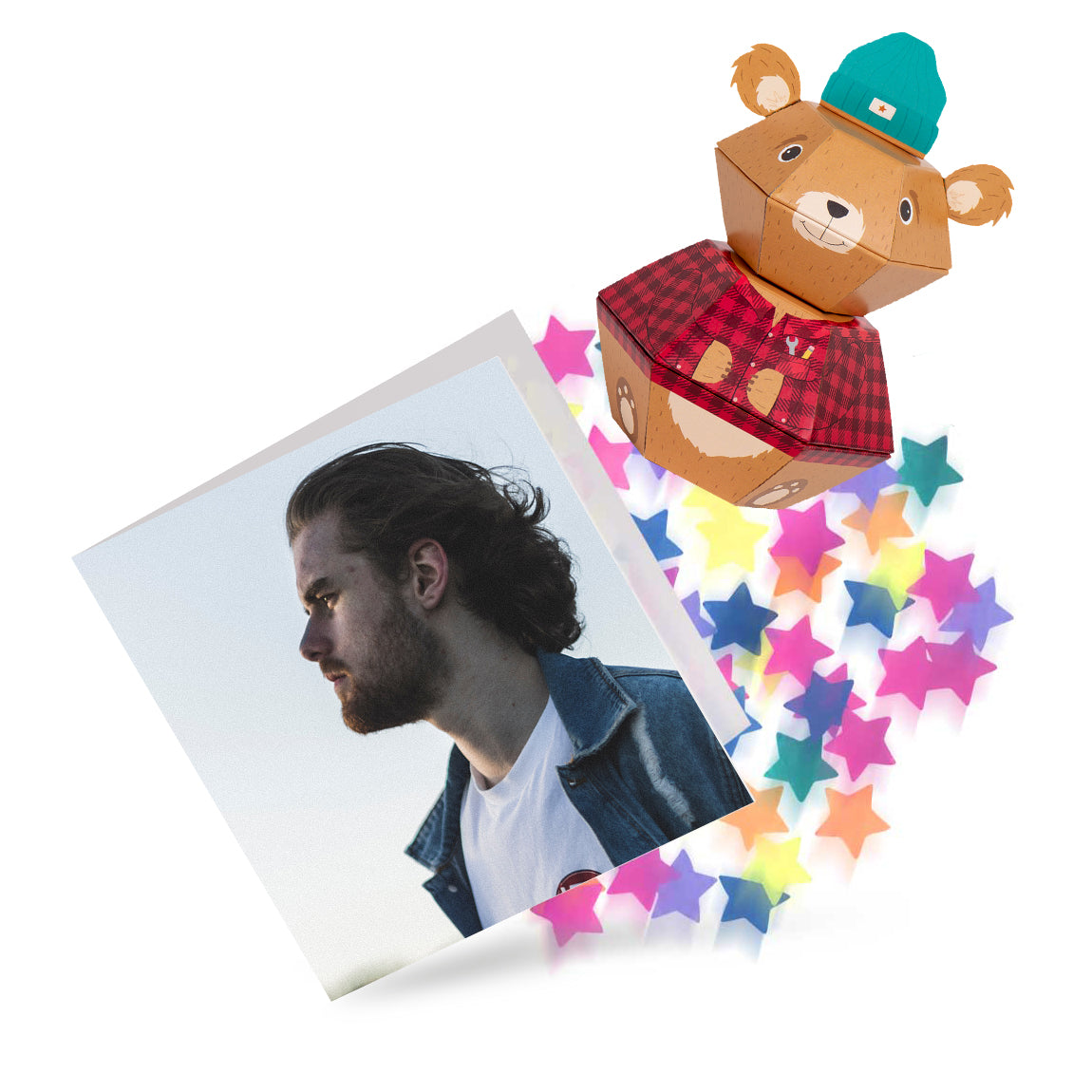 Lumberjack Bear Personalised 3D Pop-up Confetti Wild Card – Boomf