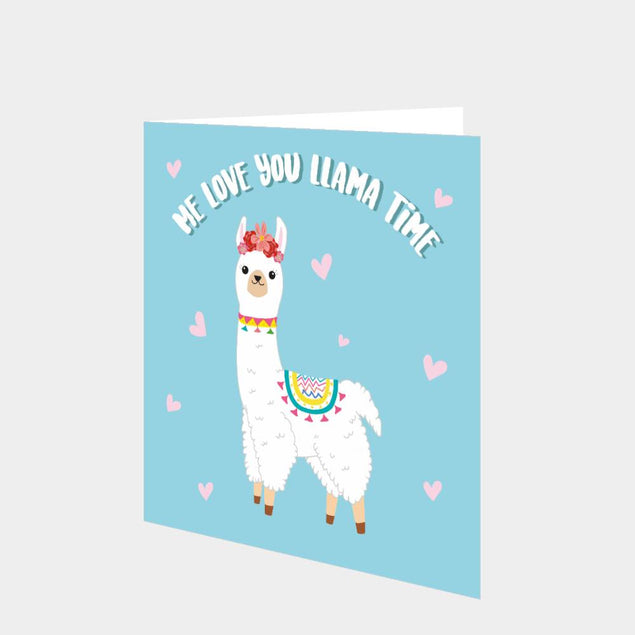 Me Love You Llama Time Card