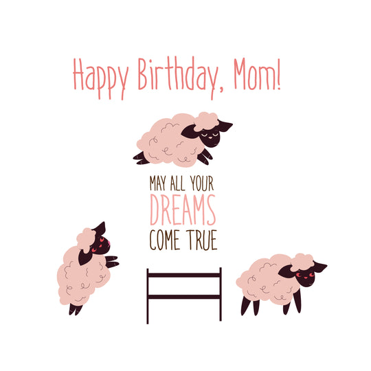 Happy Birthday Mom Funny Sheep