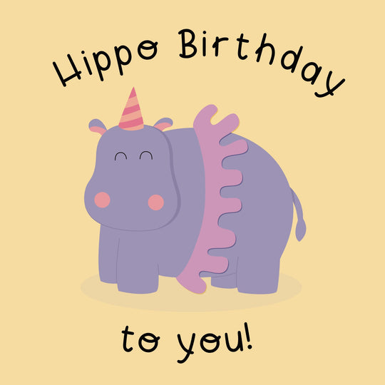 Hippo Birthday Card