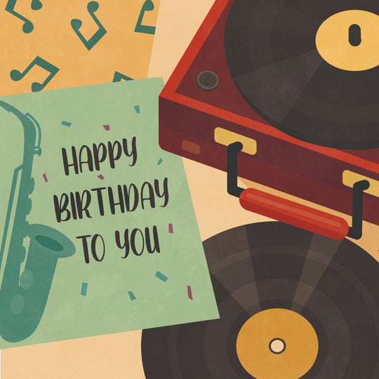 Birthday Vinyl Record Card