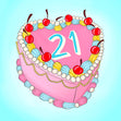 21 Cake Card