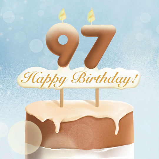 97th Happy Birthday Cake Card
