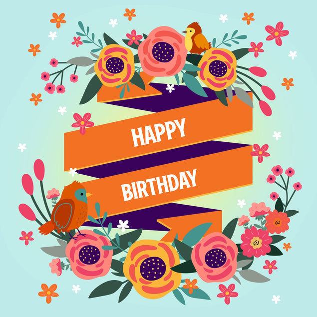 Happy Birthday Birds Card