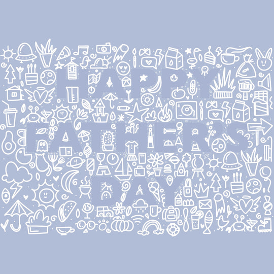 Father's Day Doodle Blue Card