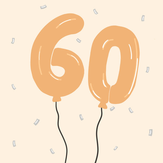 60 Balloons Card