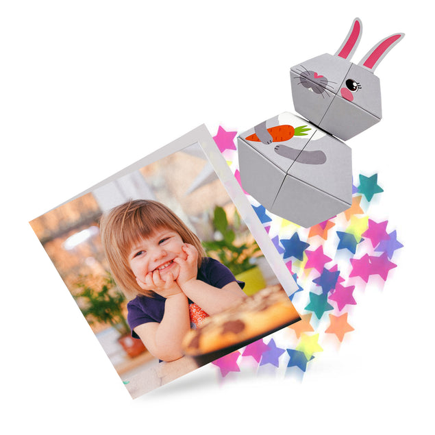 Spring Bunny Personalised 3D Pop-up Confetti Wild Card
