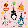 PARTY CATS BIRTHDAY CARD - 1