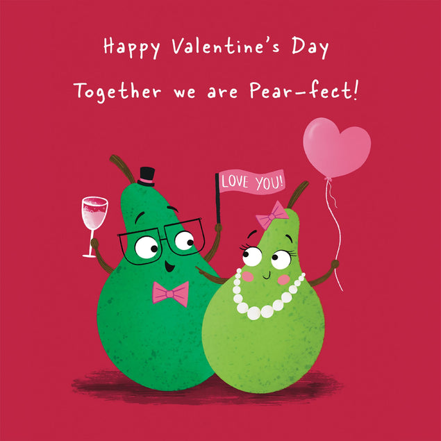 Together we are pear-fect! Cute pears valentine's day card - 1