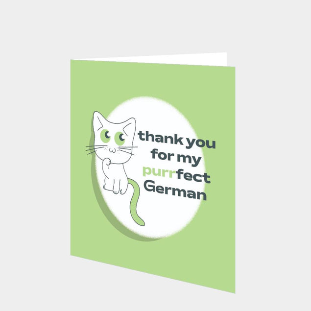 Purrfect German Card