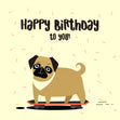 Pug On A Skateboard Happy Birthday To You