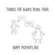 Mum Thanks For Always Being There Card