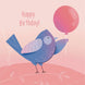 Happy Birthday Blue Bird And A Baloon Card