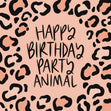 Party Animal Leopard In Pink Greeting Card