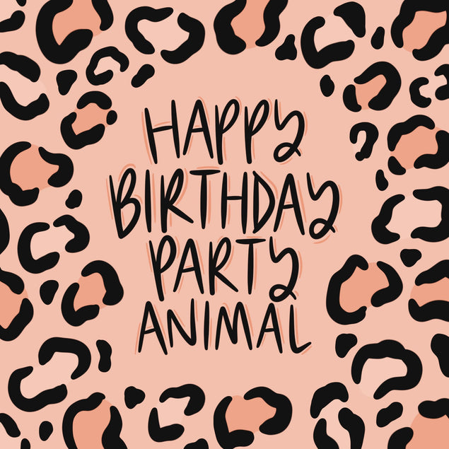 Party Animal Leopard In Pink Greeting Card