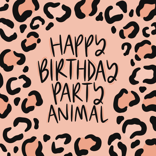 Party Animal Leopard In Pink Greeting Card