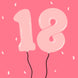 18 Balloons Pink Card