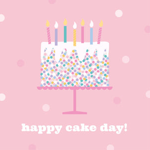 Happy Cake Day Pink Birthday Card