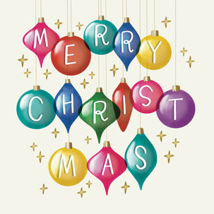Merry Christmas Baubles Card
